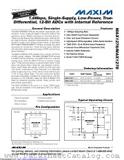 MAX1278ETC+ datasheet pdf MAXIM - Dallas Semiconductor