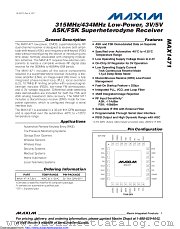 MAX1471EVSYS-433 datasheet pdf MAXIM - Dallas Semiconductor