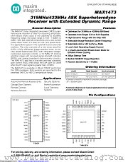 MAX1473EUI+ datasheet pdf MAXIM - Dallas Semiconductor