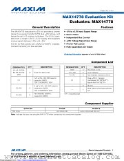 MAX14778EVKIT datasheet pdf MAXIM - Dallas Semiconductor