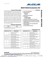 MAX15022EVKIT datasheet pdf MAXIM - Dallas Semiconductor