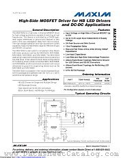 MAX15054 datasheet pdf MAXIM - Dallas Semiconductor