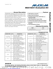 MAX16031EVKIT+ datasheet pdf MAXIM - Dallas Semiconductor