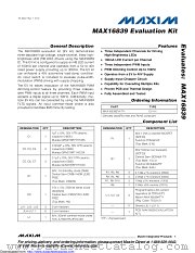 MAX16839EVKIT+ datasheet pdf MAXIM - Dallas Semiconductor