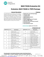 MAX17502GTEVKIT datasheet pdf MAXIM - Dallas Semiconductor