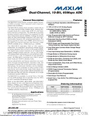 MAX19515ETM/V+T datasheet pdf MAXIM - Dallas Semiconductor