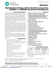 MAX2021 datasheet pdf MAXIM - Dallas Semiconductor