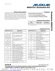 MAX2741EVKIT datasheet pdf MAXIM - Dallas Semiconductor