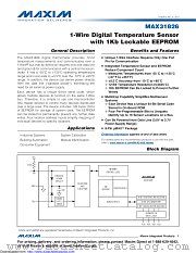 MAX31826 datasheet pdf MAXIM - Dallas Semiconductor