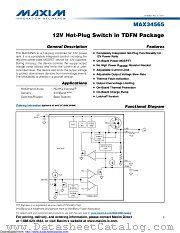 MAX34565ETB+T datasheet pdf MAXIM - Dallas Semiconductor