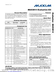 MAX3814EVKIT+ datasheet pdf MAXIM - Dallas Semiconductor