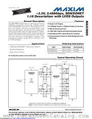 MAX3885ECB-D datasheet pdf MAXIM - Dallas Semiconductor