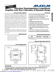 MAX4207ETE+T datasheet pdf MAXIM - Dallas Semiconductor