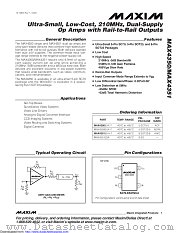 MAX4351ESA+T datasheet pdf MAXIM - Dallas Semiconductor