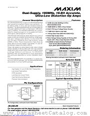 MAX4431ESA+ datasheet pdf MAXIM - Dallas Semiconductor