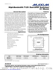 MAX4818ETE+ datasheet pdf MAXIM - Dallas Semiconductor