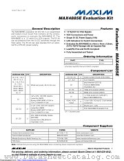 MAX4885EEVKIT+ datasheet pdf MAXIM - Dallas Semiconductor