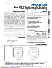MAX4910 datasheet pdf MAXIM - Dallas Semiconductor