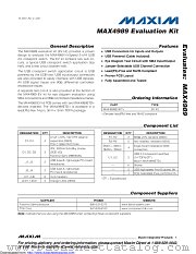 MAX4989EVKIT datasheet pdf MAXIM - Dallas Semiconductor