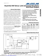 MAX5075AAUA-T datasheet pdf MAXIM - Dallas Semiconductor