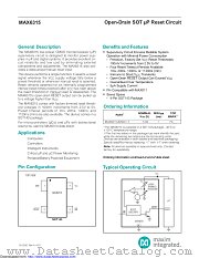MAX6315US29D1+T datasheet pdf MAXIM - Dallas Semiconductor