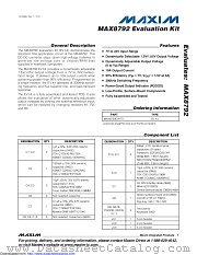 MAX8792EVKIT+ datasheet pdf MAXIM - Dallas Semiconductor