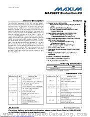 MAX8822EVKIT datasheet pdf MAXIM - Dallas Semiconductor
