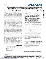 MAX9270 datasheet pdf MAXIM - Dallas Semiconductor