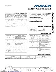 MAX9618EVKIT datasheet pdf MAXIM - Dallas Semiconductor
