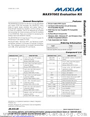 MAX97002EVKIT datasheet pdf MAXIM - Dallas Semiconductor