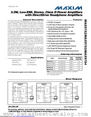 MAX9752BETI+ datasheet pdf MAXIM - Dallas Semiconductor