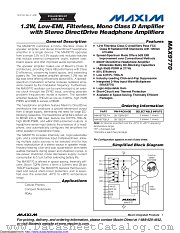 MAX9770ETI+ datasheet pdf MAXIM - Dallas Semiconductor