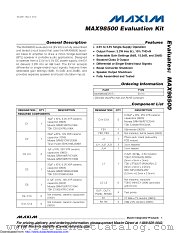 MAX98500EVKIT datasheet pdf MAXIM - Dallas Semiconductor