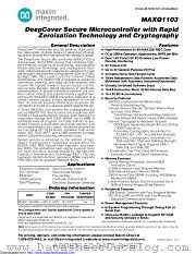 MAXQ1103 datasheet pdf MAXIM - Dallas Semiconductor