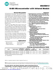 MAXQ613X-2592+ datasheet pdf MAXIM - Dallas Semiconductor
