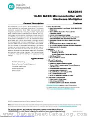 MAXQ615-F00+T datasheet pdf MAXIM - Dallas Semiconductor