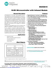 MAXQ618X-2548+ datasheet pdf MAXIM - Dallas Semiconductor