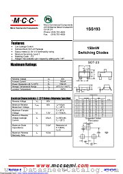 1SS193 datasheet pdf Micro Commercial Components