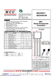2SC2458-Y datasheet pdf Micro Commercial Components