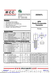 2SD667L-C datasheet pdf Micro Commercial Components
