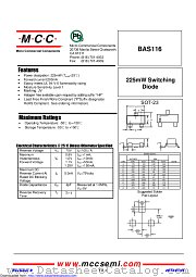 BAS116 datasheet pdf Micro Commercial Components