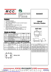 BAS40V datasheet pdf Micro Commercial Components
