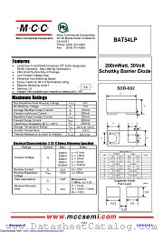 BAT54LP datasheet pdf Micro Commercial Components