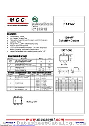 BAT54V datasheet pdf Micro Commercial Components