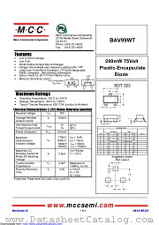 BAV99WT datasheet pdf Micro Commercial Components