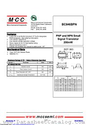 BC846BPN datasheet pdf Micro Commercial Components