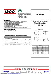BC847PN datasheet pdf Micro Commercial Components