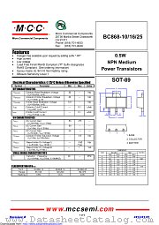 BC868-16 datasheet pdf Micro Commercial Components