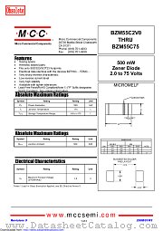 BZM55C3V6 datasheet pdf Micro Commercial Components