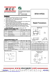 DTA114YCA datasheet pdf Micro Commercial Components